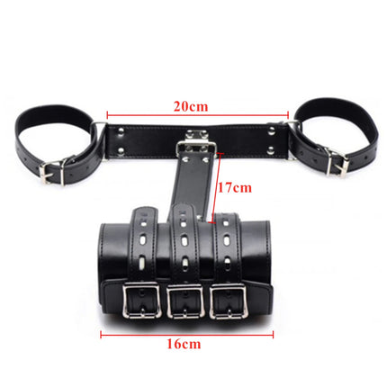 Bdsm Discipline Belt Full Body Leather Bondage Restraint Straps Hand Behind Back Bondage Arm Binder Glove Sleeves Sex Product