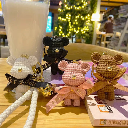 Creative Cute Bear Keychain Jewelry Resin Trinket Gift Women Bag Charms Phone Doll Pendant Car Keyring Accessories