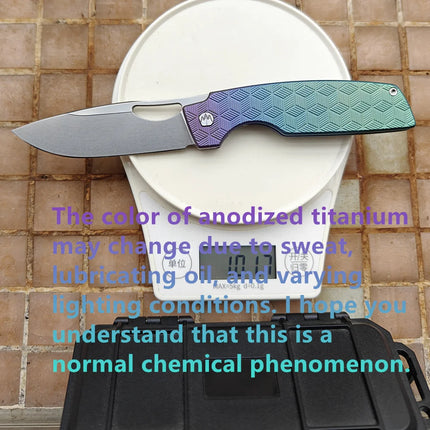 JUFULE New Cedar Step Milled Blade Utility Folding Knife Titanium Handle Ceramic Bearings 154CM Kitchen Outdoor EDC Camping Tool