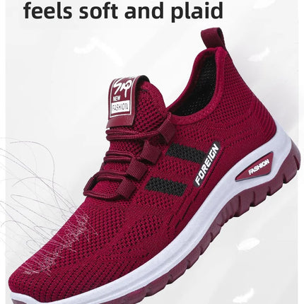 Women Casual Sports Shoes Breathable Lightweight Sneakers Anti-slip Flats Outdoor Running Walking Shoes Female Vulcanized Shoes