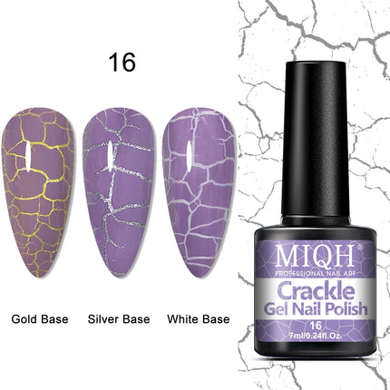 Crackle Nail Polish Gel, 7ML/0.24oz - Hypoallergenic, Acetone-Free, Blow-Dryable for Quick Cracking Effect