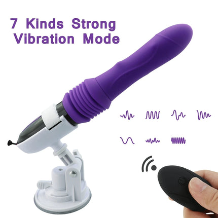 Wireless Remote Control Telescopic Cannon Machine, Women's Pull-out Vibration Massage Orgasm Masturbation Device, Adult Sex Toy