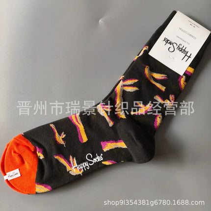 High Quality Fashionable Men's Mid-Calf Cotton Socks HappySocks New Arrival Suitable for All Seasons Swedish Design