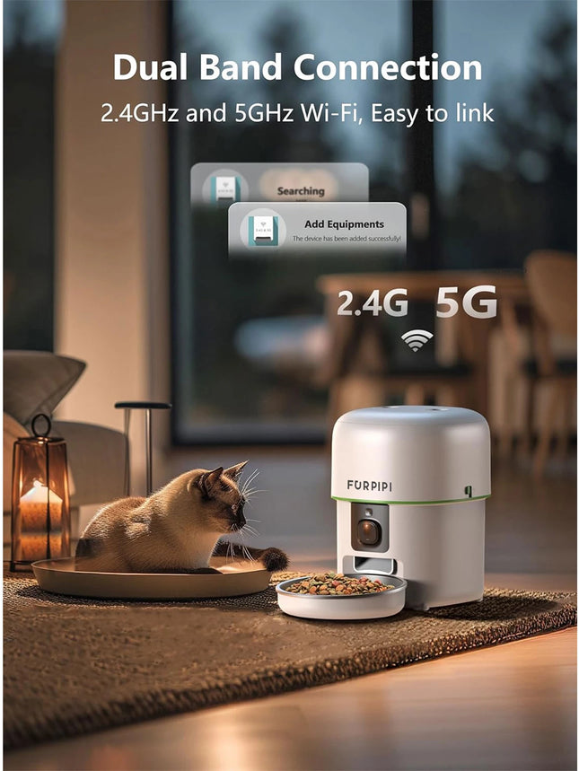 1080P HD Camera Automatic Cat Feeder with 5G WiFi Tuya Smart Pet Food Kibble Dispenser Auto Feeder for Cats Dogs Accessories