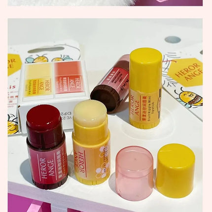 HERORANGE HR603 Fruit Mini Lip Balm Two Pack Set Moisturizing Lipstick Moisturizing Autumn and Winter Lip Mask Anti-Drying