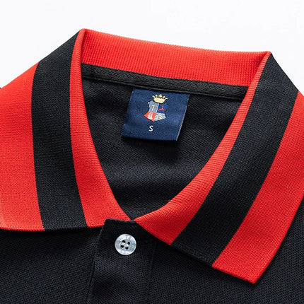 Men's polo shirt USA Chicago short sleeve Royal leisure sports party cotton embroidered with slit contrast color original