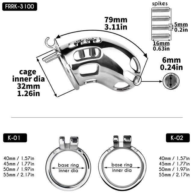 FRRK Curve Cylinder Male Chastity Cage With Metal Anal Plug Silicone Urethral Catheter 2 In 1 Adult Games Sex Toys For Men Gay