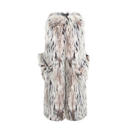 Mauroicardi Autumn Winter Long Colorful Thick Warm Hairy Fluffy Faux Fur Wide Leg Pants Men Pockets Runway Fashion Streetwear