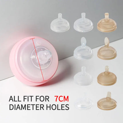 1 Pc 7cm Wide Big Mouth Nipple Pacifier 100% Bpa Free Spoon Straw Nipple Head Gravity Ball Replacement Head For Baby Milk Bottle