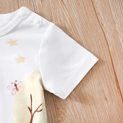Children's Summer Short Sleeved Cartoon Series Cute Clothes For Boys And Girls Baby Jumpsuit 0-18 Months Baby Hoodie