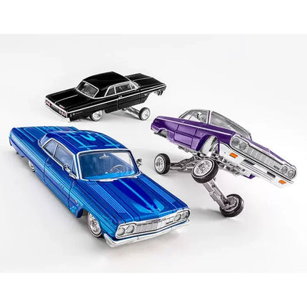 97M 1/64 Scale Impala 1964 Impala SS LowRider Jumping Car Alloy Model Collection Decoration Decorative Piece