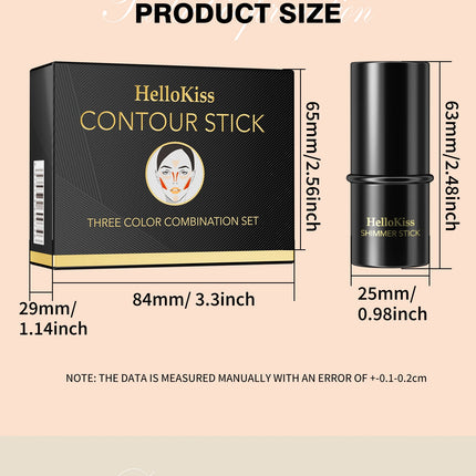 4pcs Blush & Highlighter Contour Stick with Brush - Waterproof, Long-Lasting, Multi-Function Makeup for Blush, Dark Circles.