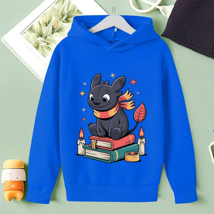Lovely Children Hoodie Toothless Cartoon Print For Boys Girls Autumn Winter Street Style 3-14Y