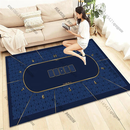 1PC Texas Poker Theme Carpet Living Room Bedroom Sofa Balcony Rug, Entrance Door, Durable Machine Washable Mat Gift for Friends