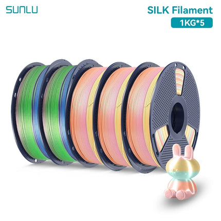 SUNLU 5KG 3D Printer Shiny Silk PLA Filament 1.75mm 1000g 3D Printer Neatly Wound 3D Filament for 3D Printer& 3D Pen
