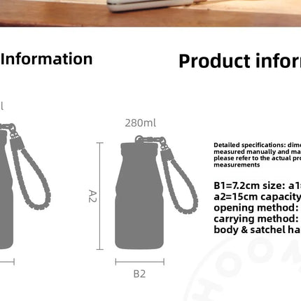 280/360ml Insulated Cup High Appearance Portable Pocket Coffee Mug For Women On-the-Go Water Bottle