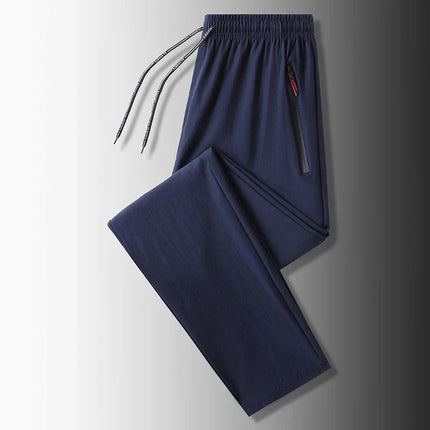 2026 Men's Ice Silk Quick-Dry Casual Pants Slim Fit Sports Pants Summer Lightweight Breathable