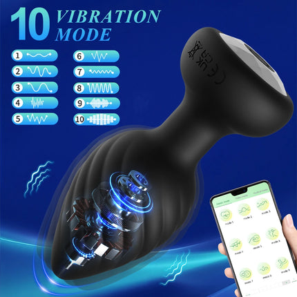Vibrating Anal Vibrator for Man 10 Vibration Wireless Control Butt Plug Sex Toys for Couple Prostate Massager Adult Gay Products