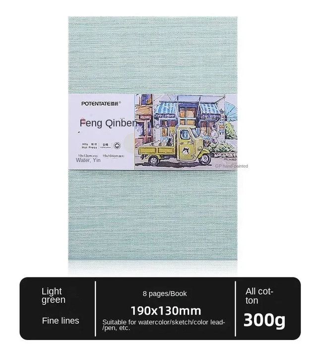 Square Cotton Watercolor Book 300g Organ Book Fabric Folding Hand Ledger Fine Lines Portable Sketch Color Lead Painting Book