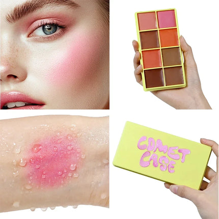  8-Color Eyebrow Cream Blush Curve Case Cream Cosmetics Palette Matte Shimmer Finishes Shadow Tones Long-Lasting Cosmetics