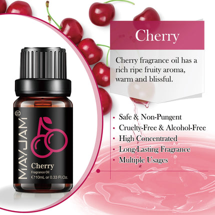 MAYJAM Fruit Essential Oil 10ml Cherry Banana Papaya Grape Litchi Guava Kiwifruit Pear Fig Fragrance Oil for Diffuser Candle