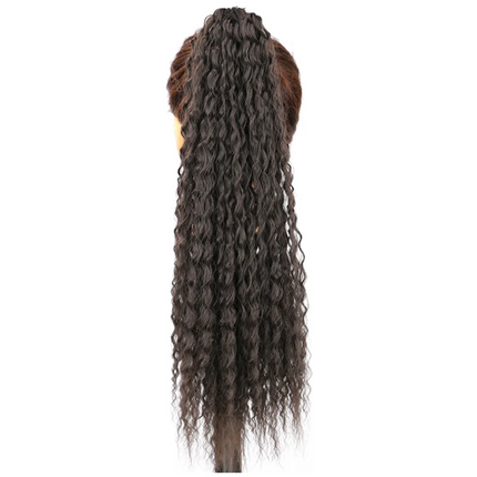 Brazilian Curls Synthetic Crochet Braiding Hair Curly Ponytail with Hair Tie 20 Inch Ombre Synthetic Crochet Braiding Fiber Hair