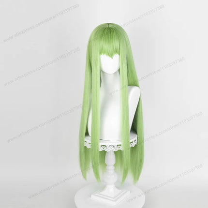 CC Enkidu Cosplay Wig 80cm Long Green Women Hair Anime Cosplay Wig Halloween Heat Resistant Synthetic Wigs