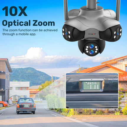 LS VISION 10K 30MP Outdoor WiFi IP Camera 6 Len 5 Screen 360° 10X Zoom PTZ Security Cam Auto Tracking CCTV Wireless Surveillance
