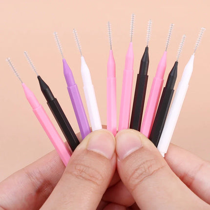 10-100Pcs Mini Eyebrow Brush Brow Lifting Brush Disposable Brow Lifting Brush Micro Bendable Eyelash Brow Applicator Makeup Tool