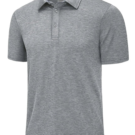 TACVASEN Summer Polo T-shirts Mens Casual Short Sleeve Shirts 3 Buttons Down Quick Dry Breathable Golf Fishing Pullover Workwear