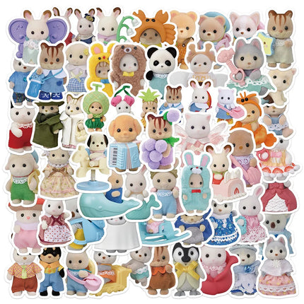 55PCS Calico Critters Stickers Graffiti Stickers DIY Diary Phone Case Handmade Scrapbook Aesthetic Stickers