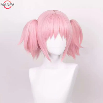 Madoka Kaname Cosplay Wigs Pink 30cm Short Clip Ponytails Kaname Madoka Anime Wig Cosplay Heat Resistant Synthetic Hair