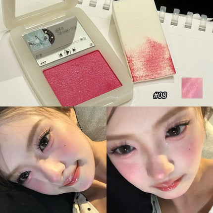 Powder Blusher Disk Monochrome Matte Blush Palette Cheek Tint Natural Facial Rouge Plate Brighten Nude Matte Face Contour Makeup