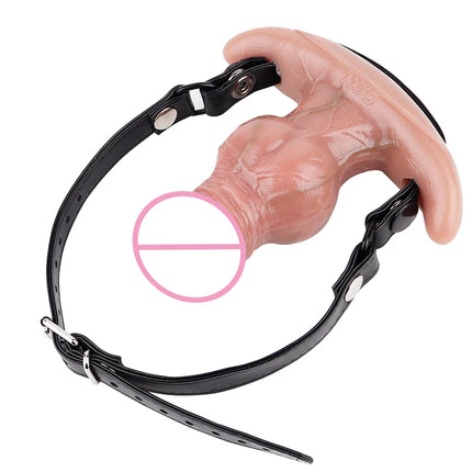 SXXY Wiress Control Vibrator Realistic Silicone Soft Dildo With Mouth Gag Belt Lifelike Textured Mouth Gag Sex Toy For 18+