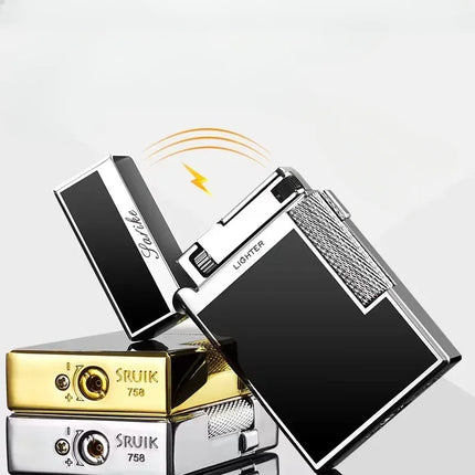 New Creative Plasma Arc Lighter Luxury Double Flame Butane Lighter Jet Flame Windproof Cigarette Ignitor Smoking Accessories