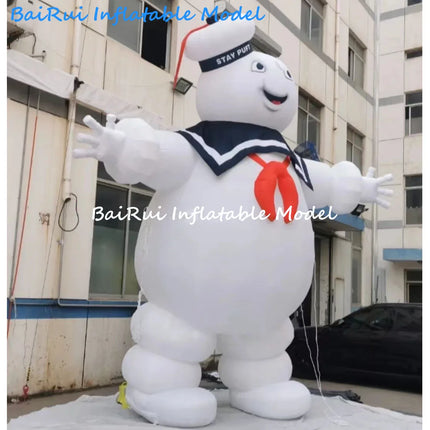 Giant Inflatable Stay Puft Marshmallow Man Holiday Decor For Halloween Christmas Yard Party Parade Float Prop With LED Lights