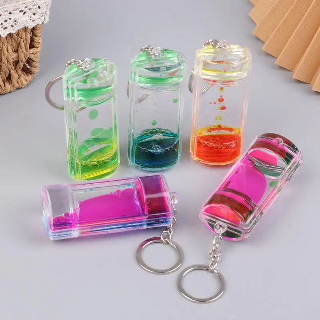 Creative Decompression Two-Color Liquid Oil Leak Acrylic Liquid Hourglass Timer Oil Drop Craft Desktop Decoration Exquisite Gift