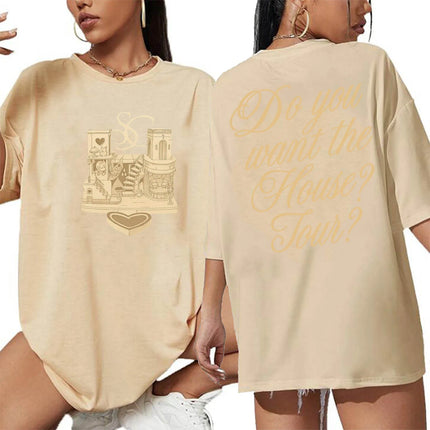 Sabrina Carpenter House Tour 2025 Shirt for Fan Gift Graphic Shirt Urban Style Printed T-Shirt Design in Vibrant Colors harajuku
