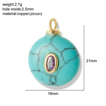 Bohemian Natural Stone Bead Charms For Jewelry Making Supplies Blue Green Stone Zircon Dijes Diy Earrings Bracelet Necklace