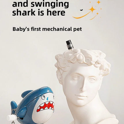 Cross-Border Wind-Up Shark Wobble Toy | Cartoon Funny Keychain Pendant | Stress Relief Anti-Anxiety | Creative Mini Fidget Toy