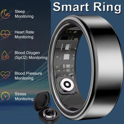 2026 Smart Ring Blood Pressure Heart Rate Sleep Monitoring Smartring IP68 & 5ATM Waterproof Multi-sport Mode Smartring Man Women