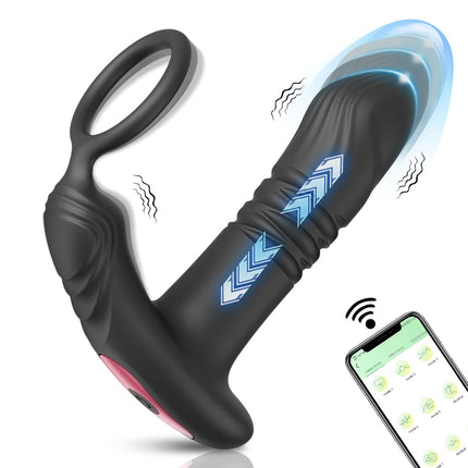 2 In 1 Cock Ring Anal Plug Vibrator Gay Butt Plug Penetration Anal Vibration Masturbation Tools Dildo Anal Masturbator Adult Toy