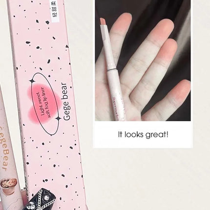 Light sweet and soft fog lipliner outlines the lip shape, lasting, not easy to fade, not take off makeup, nude pink lip liner