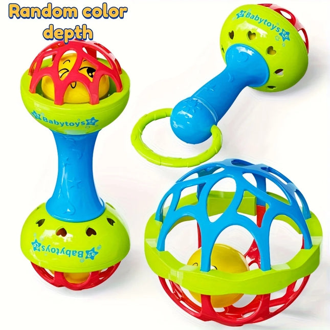 3pcs/Set Baby Rattles Toys Set Grab Shake Rattle for Babies Easy Hold Teething Toy, Development Learning Toy for Babies