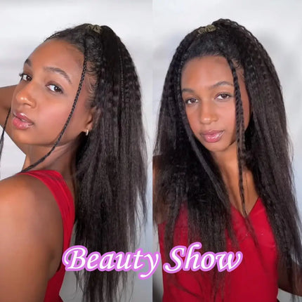 Kinky Straight Crochet Hair Pre-Looped Human Hair Boho Braids & Twists Buttery Soft Lightweight Feather Texture Hair Extensions