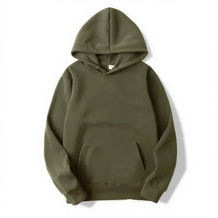 Masculino Cor Sólida Com Capuz Suéteres Masculino Camisola De Lã Quente Moda Roupas De Rua Solta Respirável  Hoodie Men
