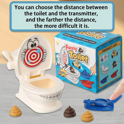 Toilet Target Shooting Game, Interactive Desktop Prank Toy Set