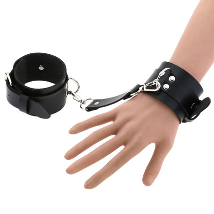 Adult Sex Games Products Punk Gothic Leather Cross Buckle Tied Shackles Sex Products Handcuffs for Sex