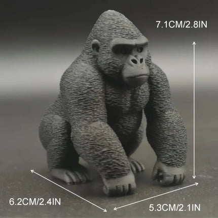 3D Printed Silver Backed Gorilla Statue, Realistic Chimpanzee Ornament, Used for Desktop, Office, and Holiday Home Decoration