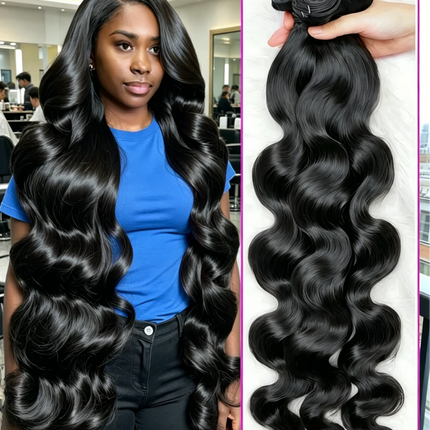 32 32 34Inch Body Wave Bundle Human Hair Brazilian Hair Natural Black Water Wavy Weave 3/4 Pcs Bundles Extensions For Women